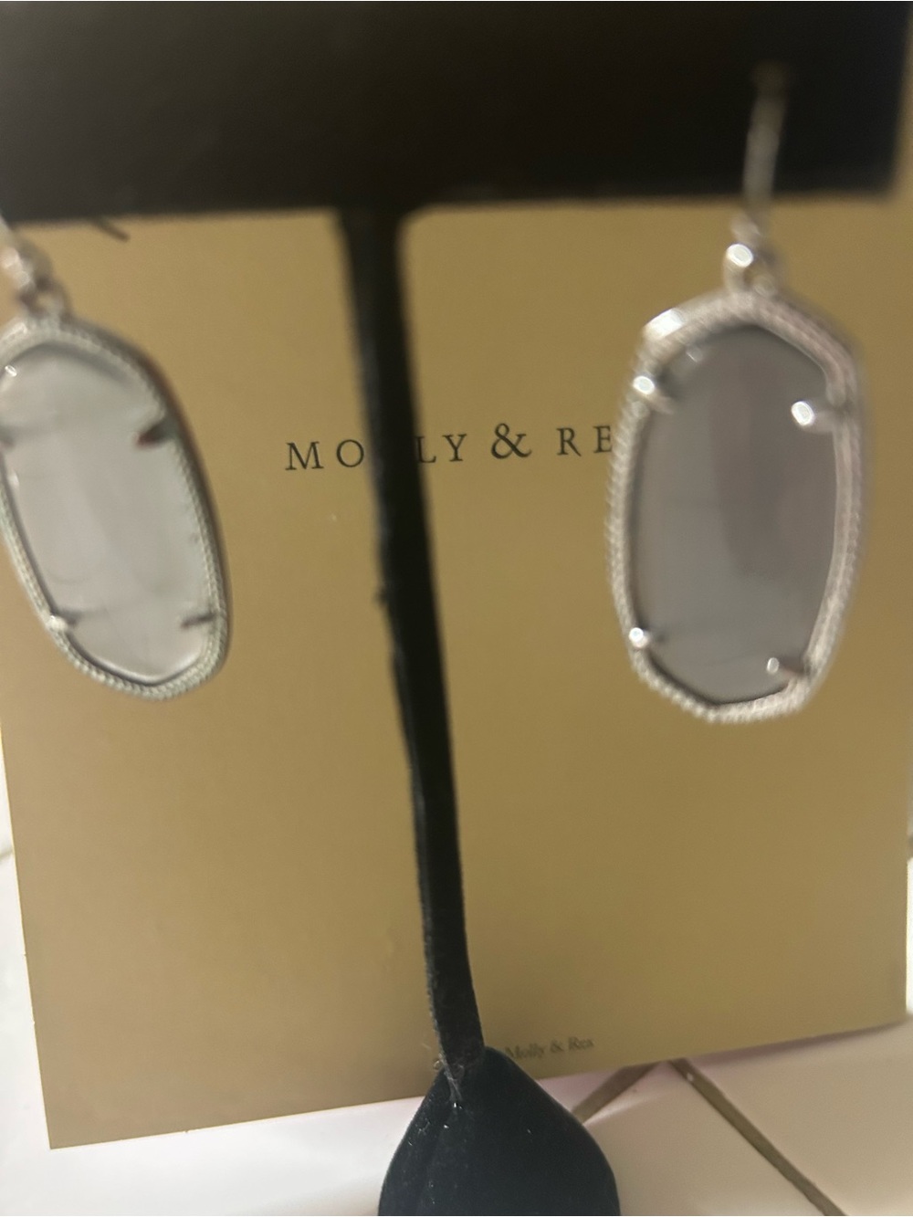 Kendra Scott Drop Earrings Silver and Gray